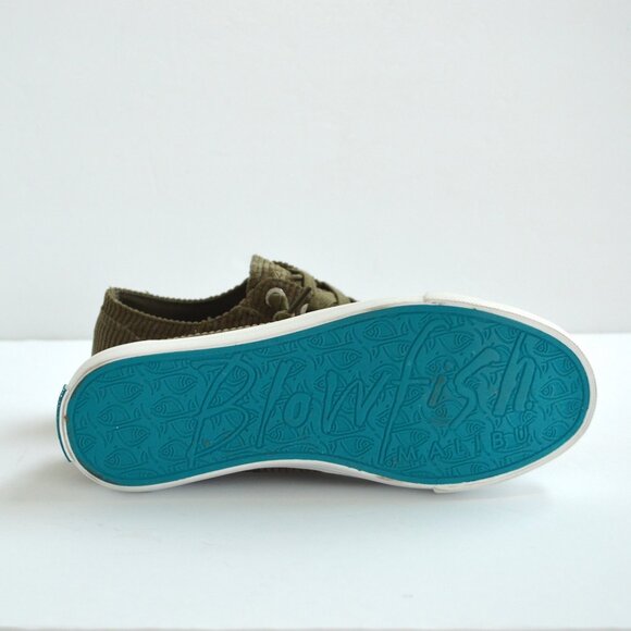 blowfish malibu casual slip sneaker shoes corduroy ribbed olive green woman new - Picture 7 of 7
